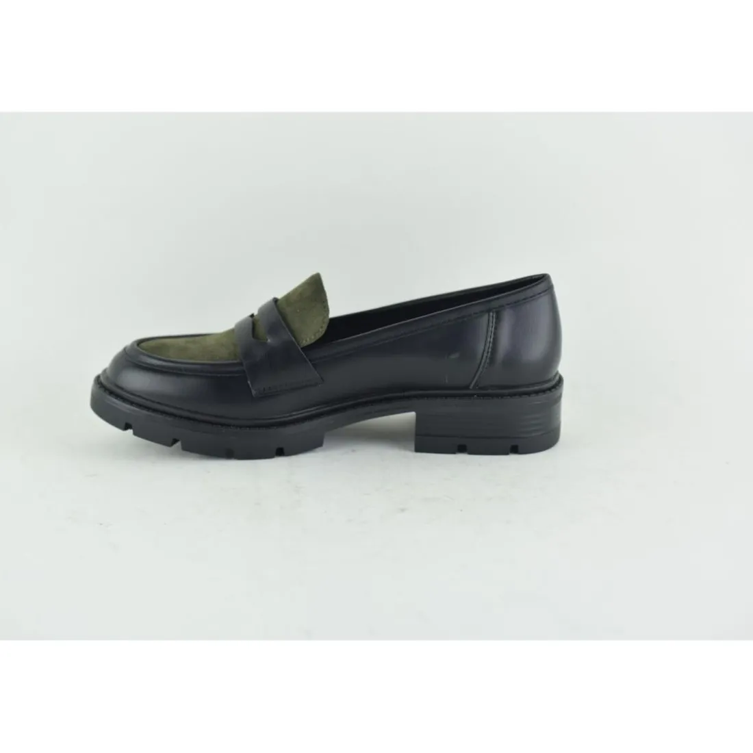 Mocassins femme Noir Kaki