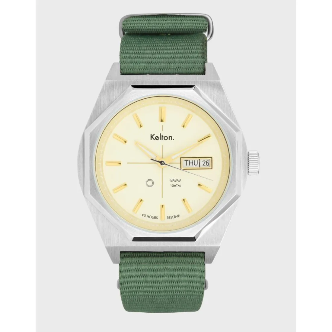 Montre automatique Octogone champagne nato kaki