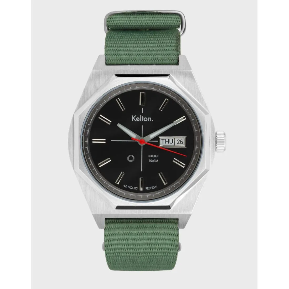 Montre automatique Octogone silver nato Kaki