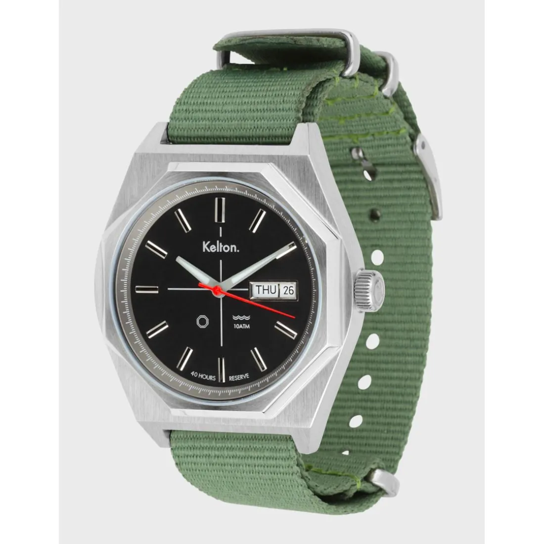 Montre automatique Octogone silver nato Kaki
