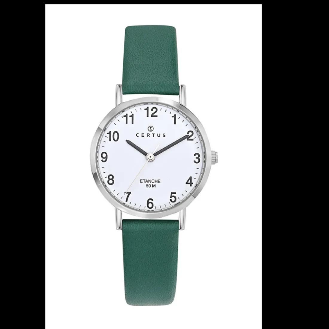 Montre Certus 644448 Bracelet Cuir Vert Femme