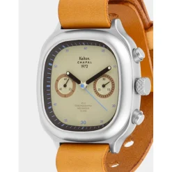 Montre Chronographe 1972 Skysand Kelton x Chapal 9124512 Cuir de box à tannage végétal, marqué à chaud : Chapal Paris