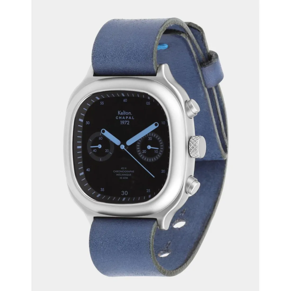 Montre Chronographe 1972 Skysand Kelton x Chapal 9124432 Cuir de box à tannage végétal, marqué à chaud : Chapal Paris