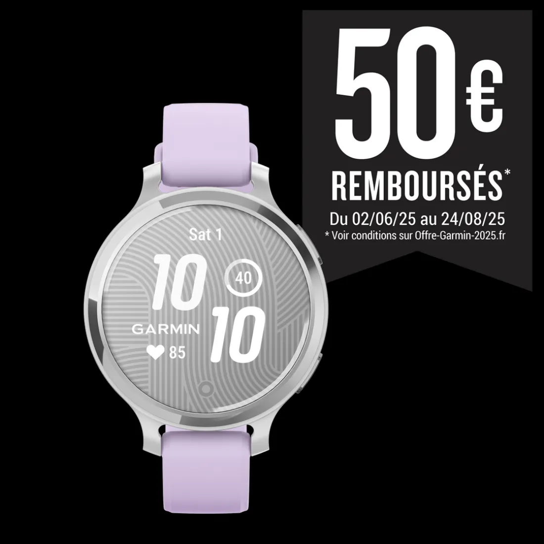 Montre connecté Femme Garmin Lily 2 Active, Silver, Silicone lilas