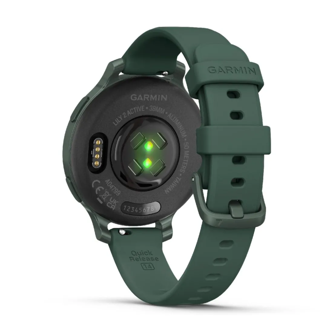 Montre connecté Femme Garmin Lily 2 Active, Jasper Green, Silicone vert sapin