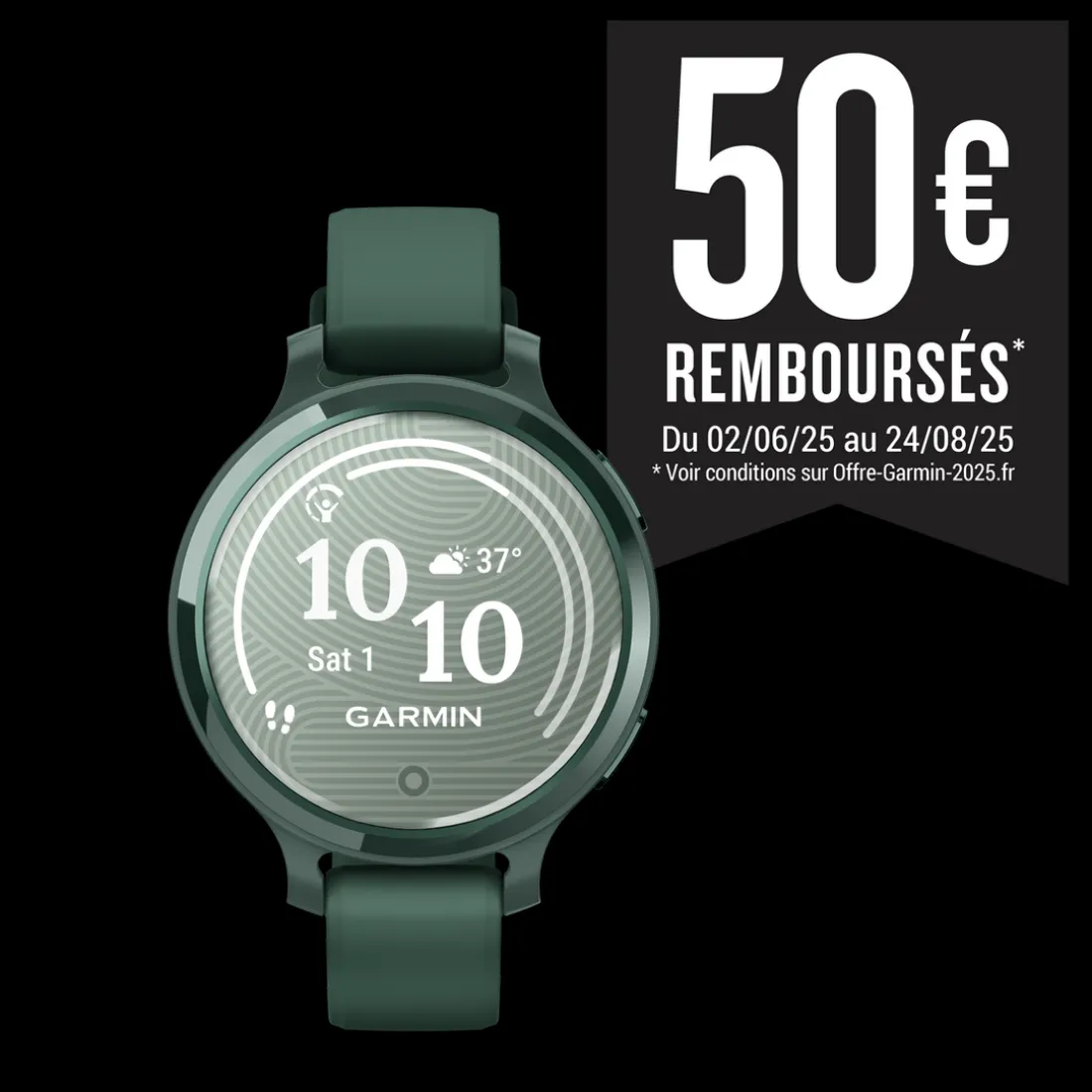 Montre connecté Femme Garmin Lily 2 Active, Jasper Green, Silicone vert sapin