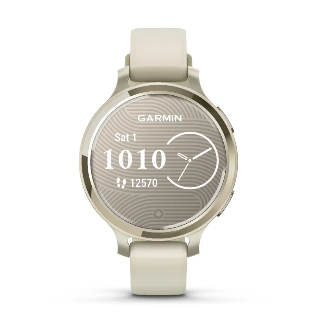 Montre connecté Femme Garmin Lily 2 Active, Lunar Gold, Silicone blanc