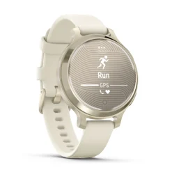 Montre connecté Femme Garmin Lily 2 Active, Lunar Gold, Silicone blanc