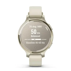 Montre connecté Femme Garmin Lily 2 Active, Lunar Gold, Silicone blanc