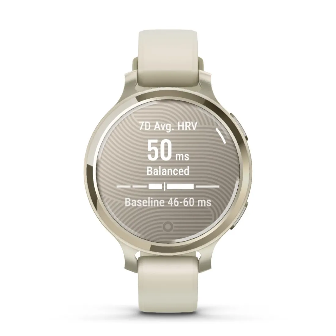 Montre connecté Femme Garmin Lily 2 Active, Lunar Gold, Silicone blanc
