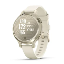 Montre connecté Femme Garmin Lily 2 Active, Lunar Gold, Silicone blanc