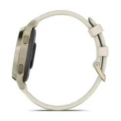 Montre connecté Femme Garmin Lily 2 Active, Lunar Gold, Silicone blanc