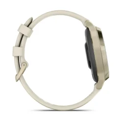 Montre connecté Femme Garmin Lily 2 Active, Lunar Gold, Silicone blanc