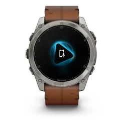 Montre Connectée Garmin - 010-02905-40 Fēnix 8 Amoled - 51Mm - Sapphire, Titane, Carbon Gray Dlc Avec Bracelet Cuir Marron + Bracelet Silicone Noir