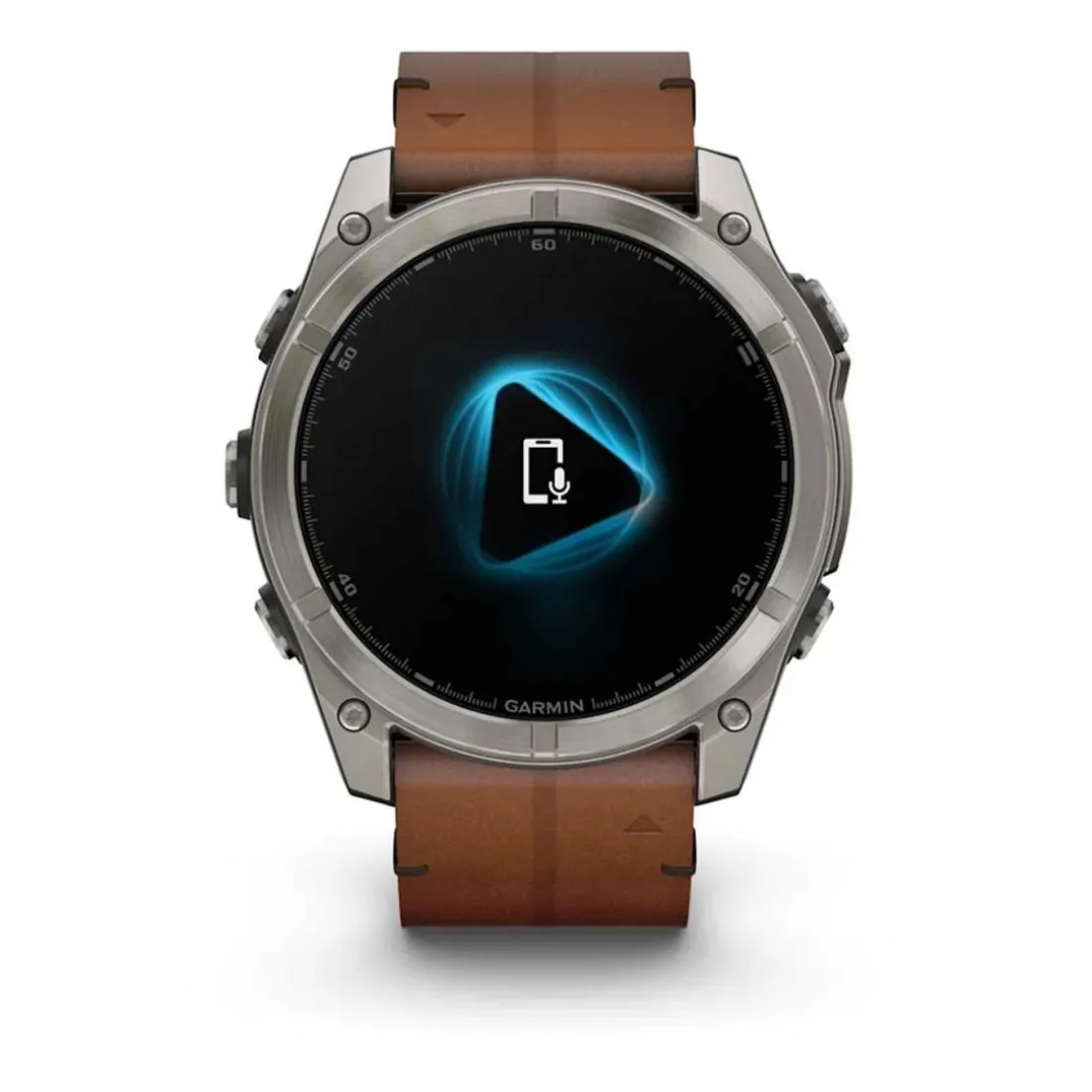Montre Connectée Garmin - 010-02905-40 Fēnix 8 Amoled - 51Mm - Sapphire, Titane, Carbon Gray Dlc Avec Bracelet Cuir Marron + Bracelet Silicone Noir