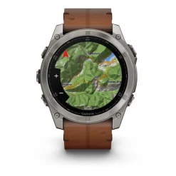Montre Connectée Garmin - 010-02905-40 Fēnix 8 Amoled - 51Mm - Sapphire, Titane, Carbon Gray Dlc Avec Bracelet Cuir Marron + Bracelet Silicone Noir