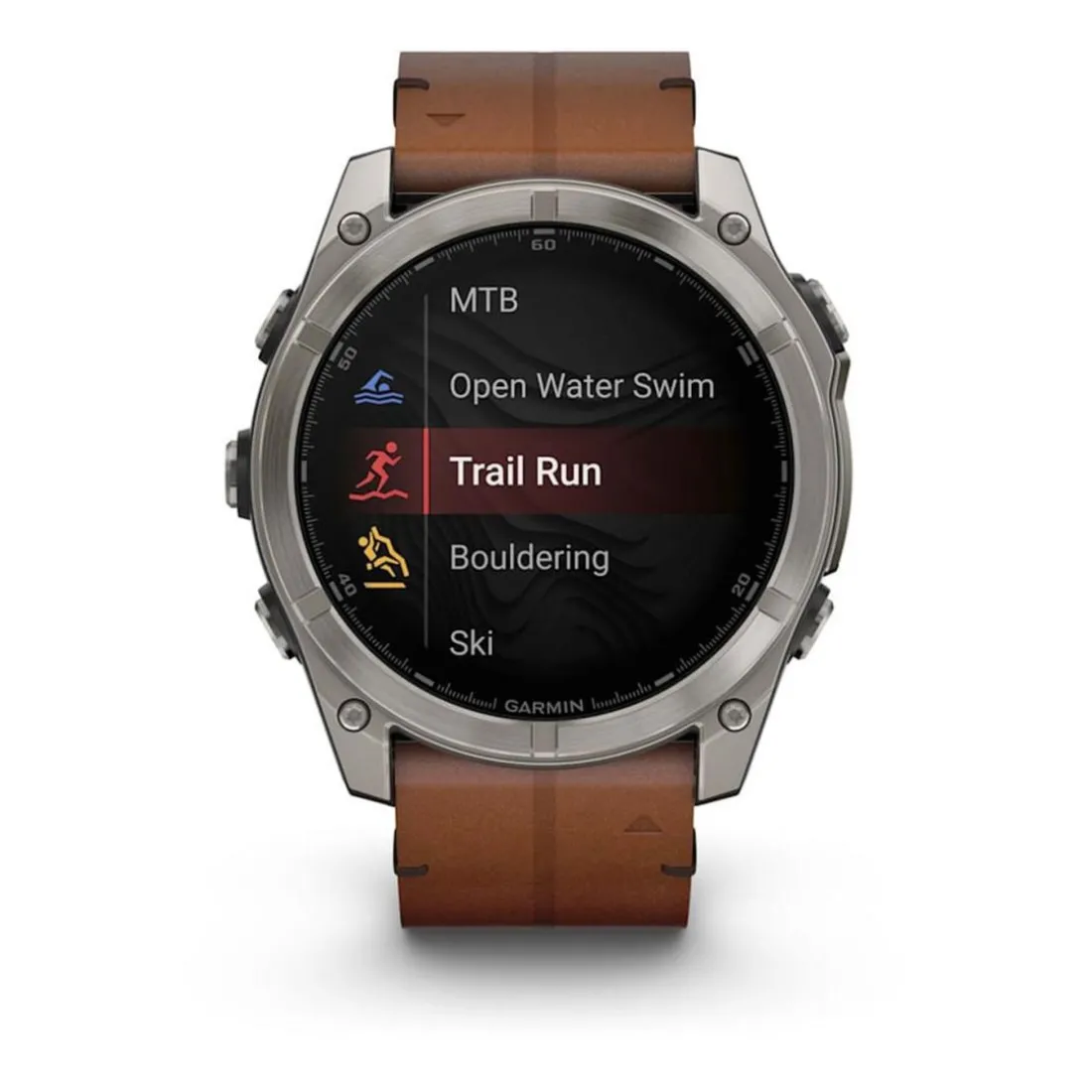 Montre Connectée Garmin - 010-02905-40 Fēnix 8 Amoled - 51Mm - Sapphire, Titane, Carbon Gray Dlc Avec Bracelet Cuir Marron + Bracelet Silicone Noir