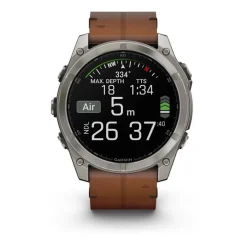 Montre Connectée Garmin - 010-02905-40 Fēnix 8 Amoled - 51Mm - Sapphire, Titane, Carbon Gray Dlc Avec Bracelet Cuir Marron + Bracelet Silicone Noir