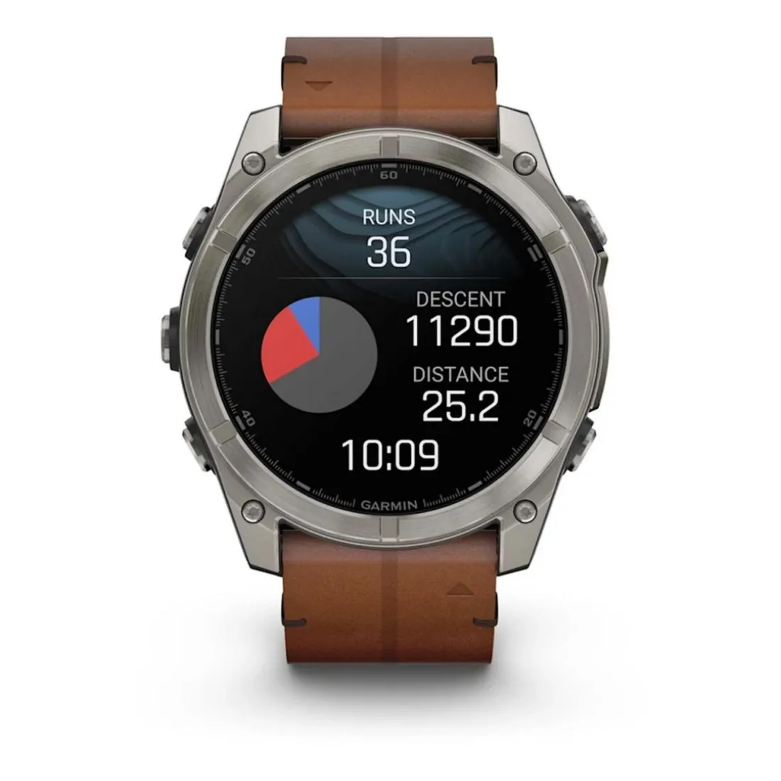 Montre Connectée Garmin - 010-02905-40 Fēnix 8 Amoled - 51Mm - Sapphire, Titane, Carbon Gray Dlc Avec Bracelet Cuir Marron + Bracelet Silicone Noir