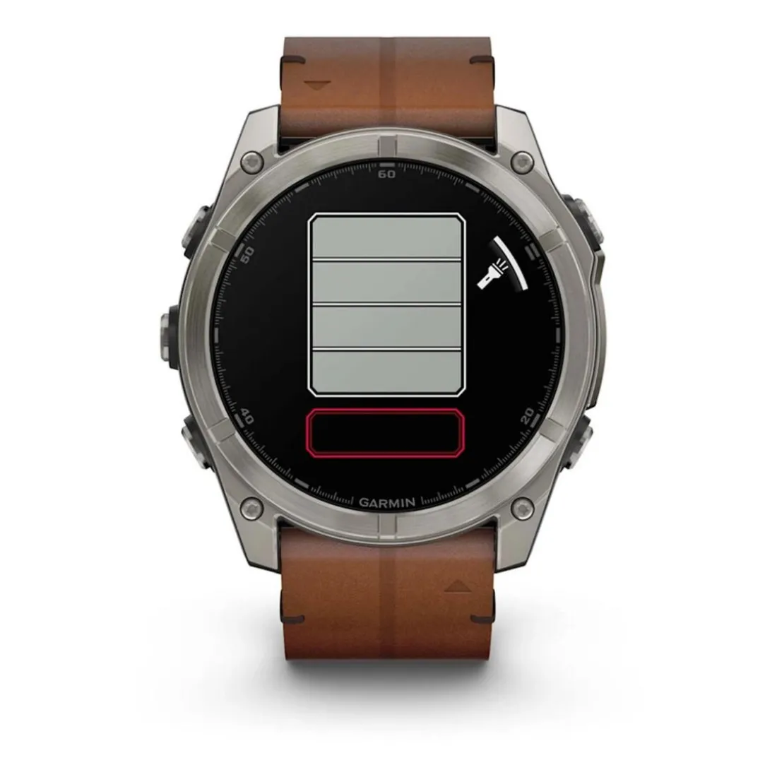 Montre Connectée Garmin - 010-02905-40 Fēnix 8 Amoled - 51Mm - Sapphire, Titane, Carbon Gray Dlc Avec Bracelet Cuir Marron + Bracelet Silicone Noir