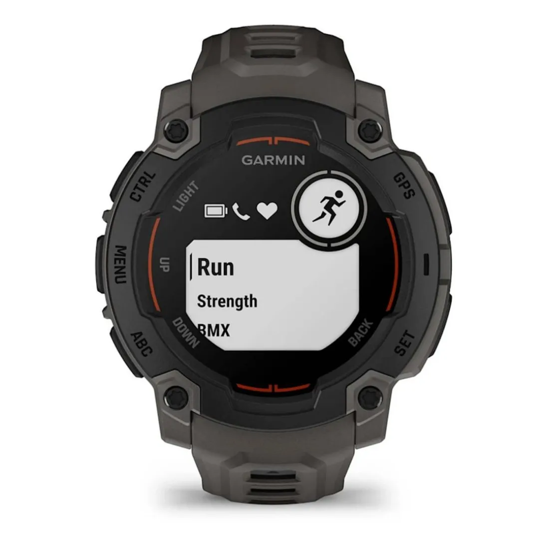 Montre Connectée Garmin - 010-02933-00 Instinct E – 45 mm, Noire avec bracelet gris charbon