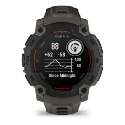 Montre Connectée Garmin - 010-02933-00 Instinct E – 45 mm, Noire avec bracelet gris charbon
