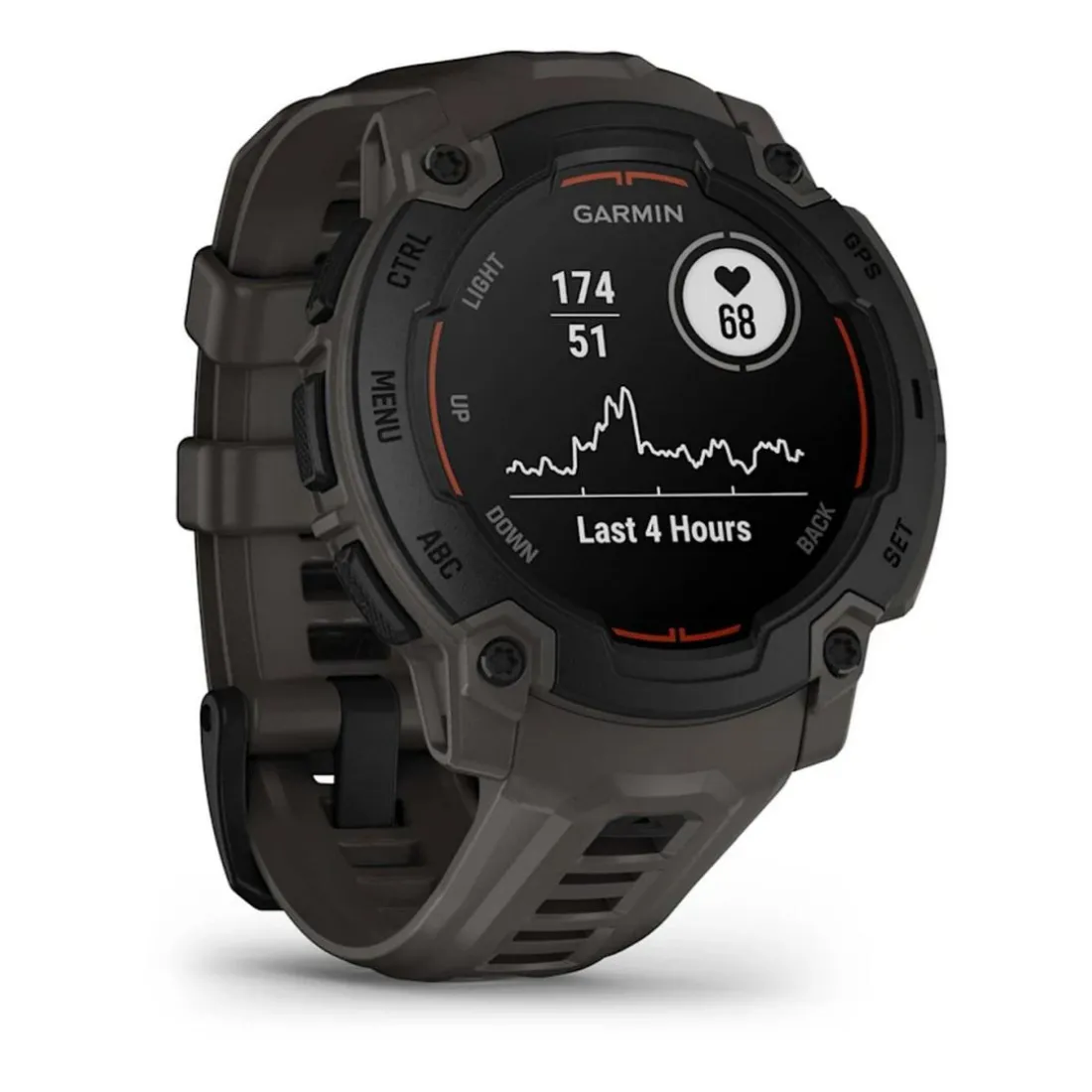 Montre Connectée Garmin - 010-02933-00 Instinct E – 45 mm, Noire avec bracelet gris charbon