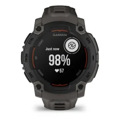 Montre Connectée Garmin - 010-02933-00 Instinct E – 45 mm, Noire avec bracelet gris charbon