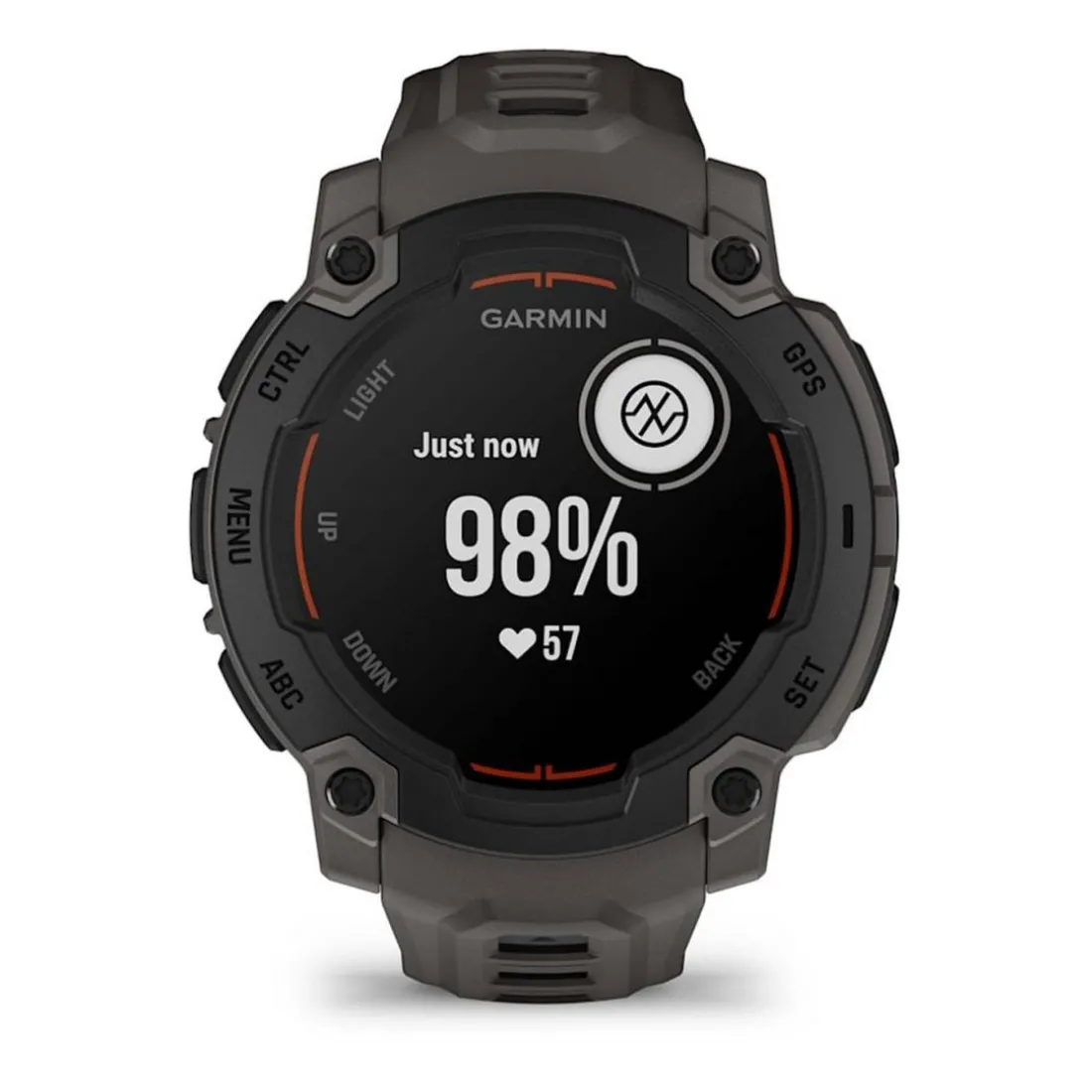 Montre Connectée Garmin - 010-02933-00 Instinct E – 45 mm, Noire avec bracelet gris charbon