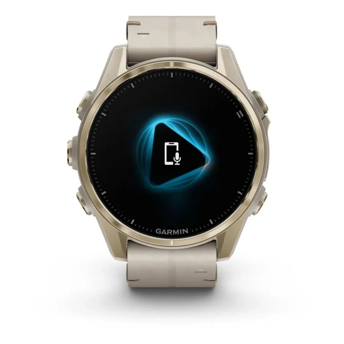 Montre Connectée Garmin - 010-02903-40 Fēnix 8 Amoled - 43Mm - Sapphire, Soft Gold Avec Bracelet Cuir Beige Crème + Bracelet Silicone Gris Cendré