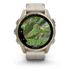 Montre Connectée Garmin - 010-02903-40 Fēnix 8 Amoled - 43Mm - Sapphire, Soft Gold Avec Bracelet Cuir Beige Crème + Bracelet Silicone Gris Cendré