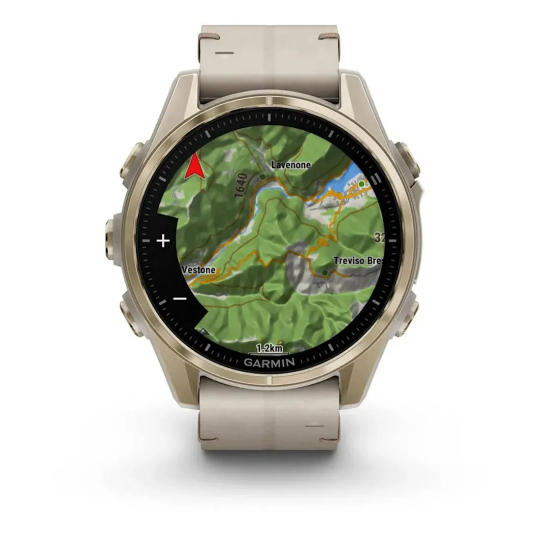Montre Connectée Garmin - 010-02903-40 Fēnix 8 Amoled - 43Mm - Sapphire, Soft Gold Avec Bracelet Cuir Beige Crème + Bracelet Silicone Gris Cendré