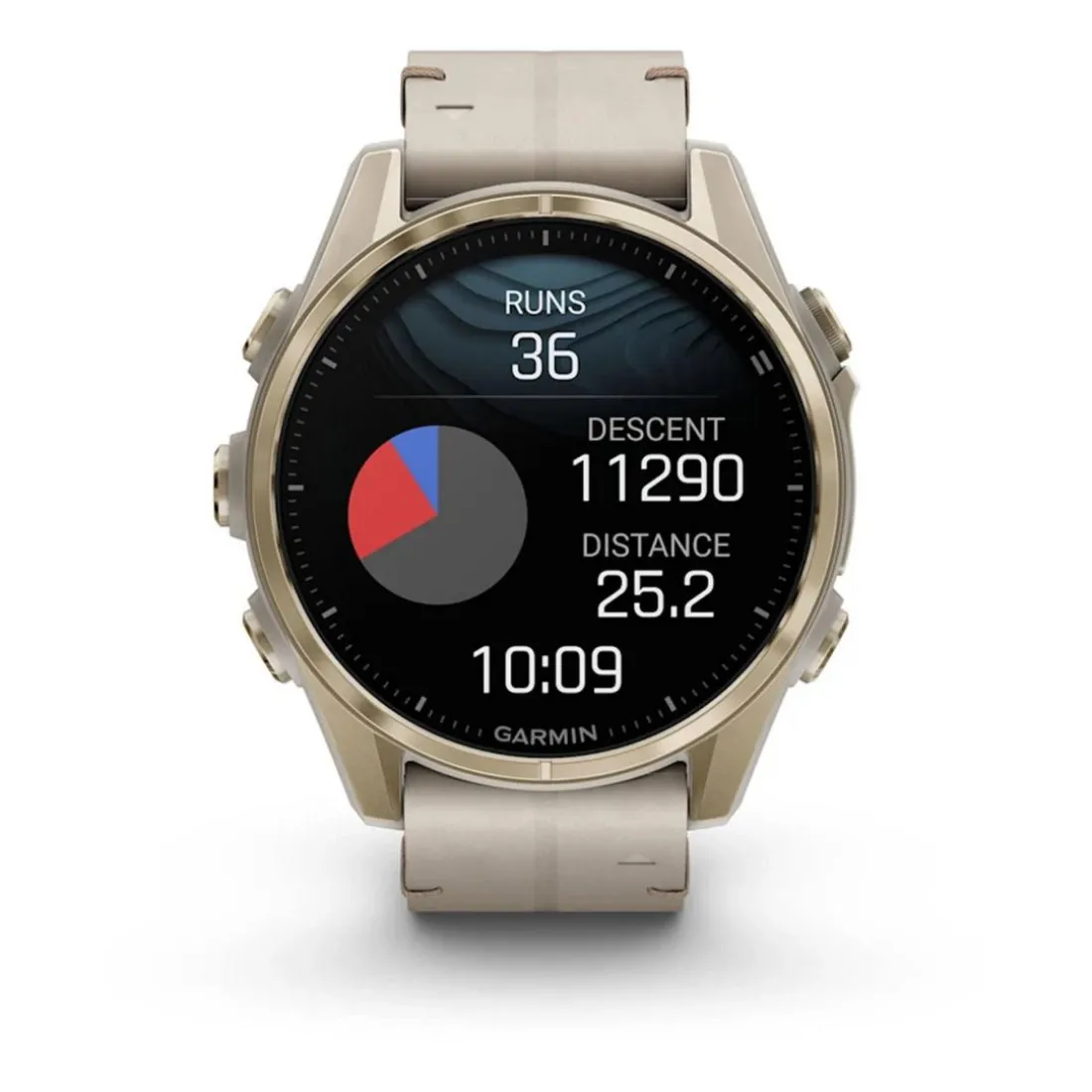 Montre Connectée Garmin - 010-02903-40 Fēnix 8 Amoled - 43Mm - Sapphire, Soft Gold Avec Bracelet Cuir Beige Crème + Bracelet Silicone Gris Cendré
