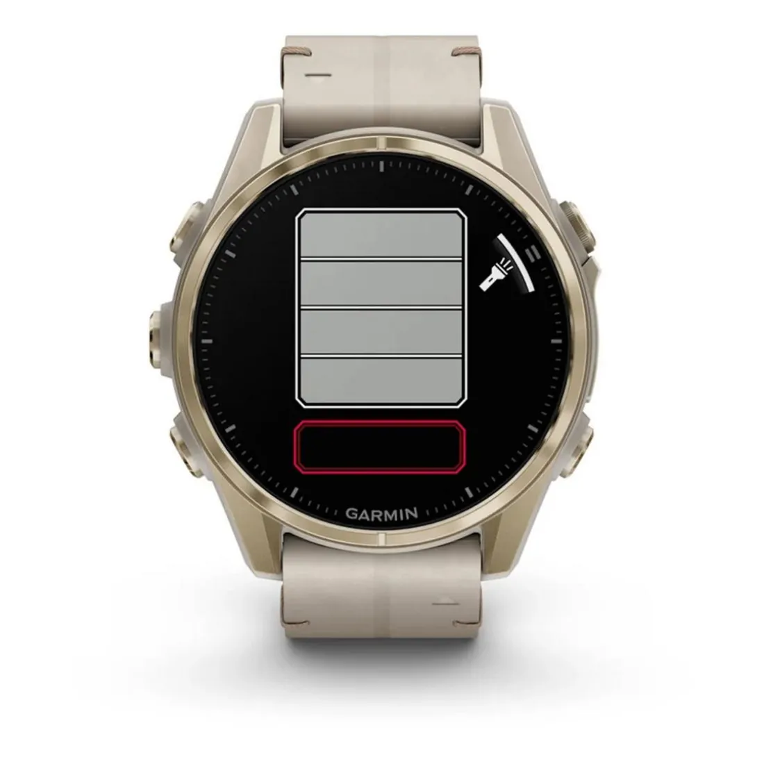 Montre Connectée Garmin - 010-02903-40 Fēnix 8 Amoled - 43Mm - Sapphire, Soft Gold Avec Bracelet Cuir Beige Crème + Bracelet Silicone Gris Cendré