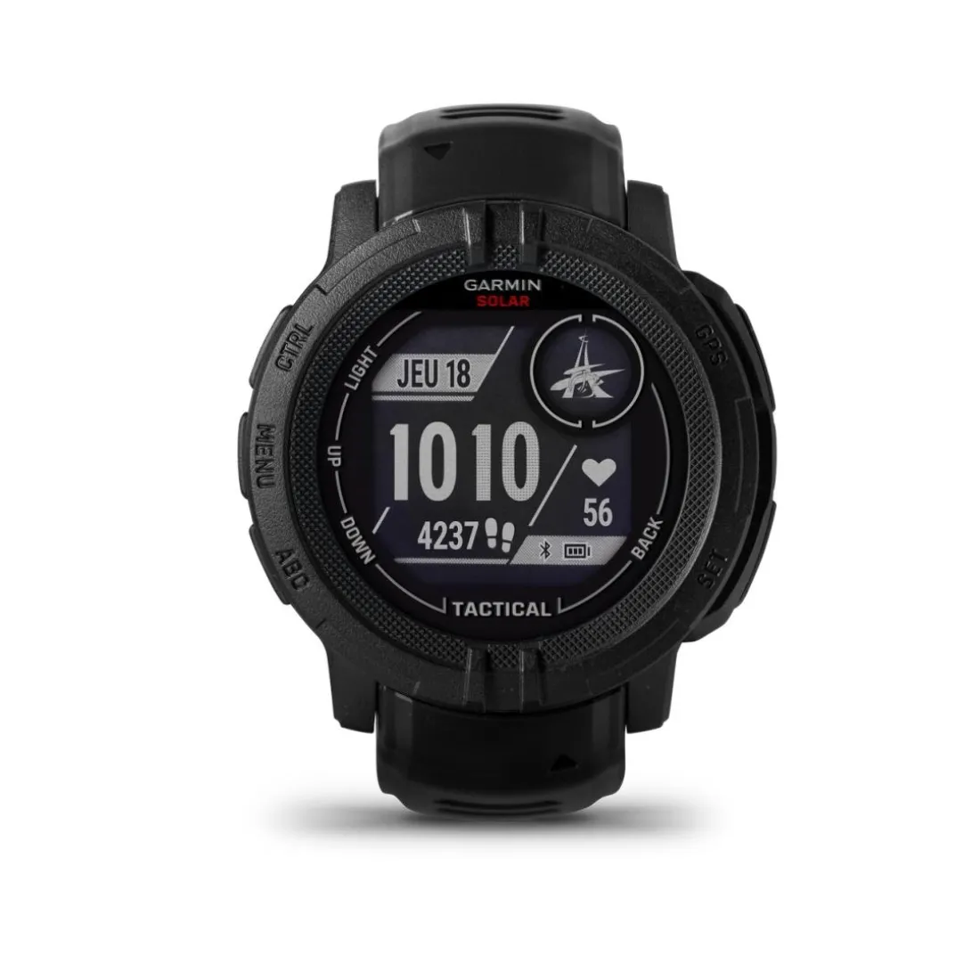 Montre connectée Homme Garmin Instinct 2 Solar Tactical BSPP BRIGADE DES SAPEURS POMPIERS DE PARIS - 010-02627-0A Bracelet Silicone Noir