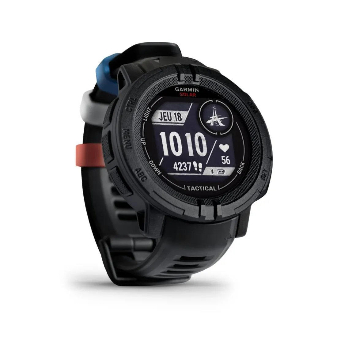 Montre connectée Homme Garmin Instinct 2 Solar Tactical BSPP BRIGADE DES SAPEURS POMPIERS DE PARIS - 010-02627-0A Bracelet Silicone Noir