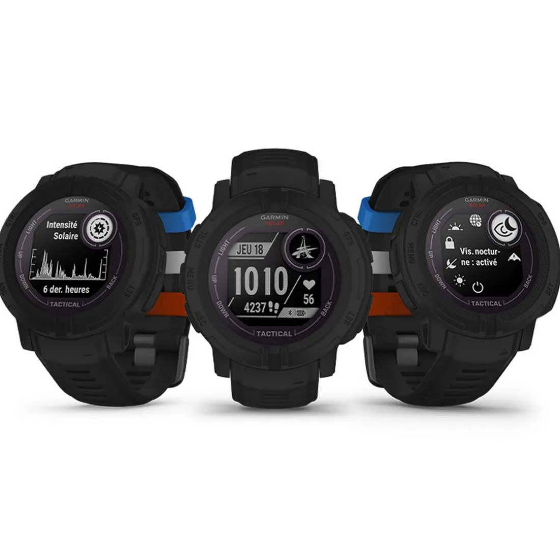 Montre connectée Homme Garmin Instinct 2 Solar Tactical BSPP BRIGADE DES SAPEURS POMPIERS DE PARIS - 010-02627-0A Bracelet Silicone Noir