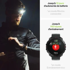 Montre Connectée Mixte 900110286 - POLAR Grit X2 Pro Black S-L + H10