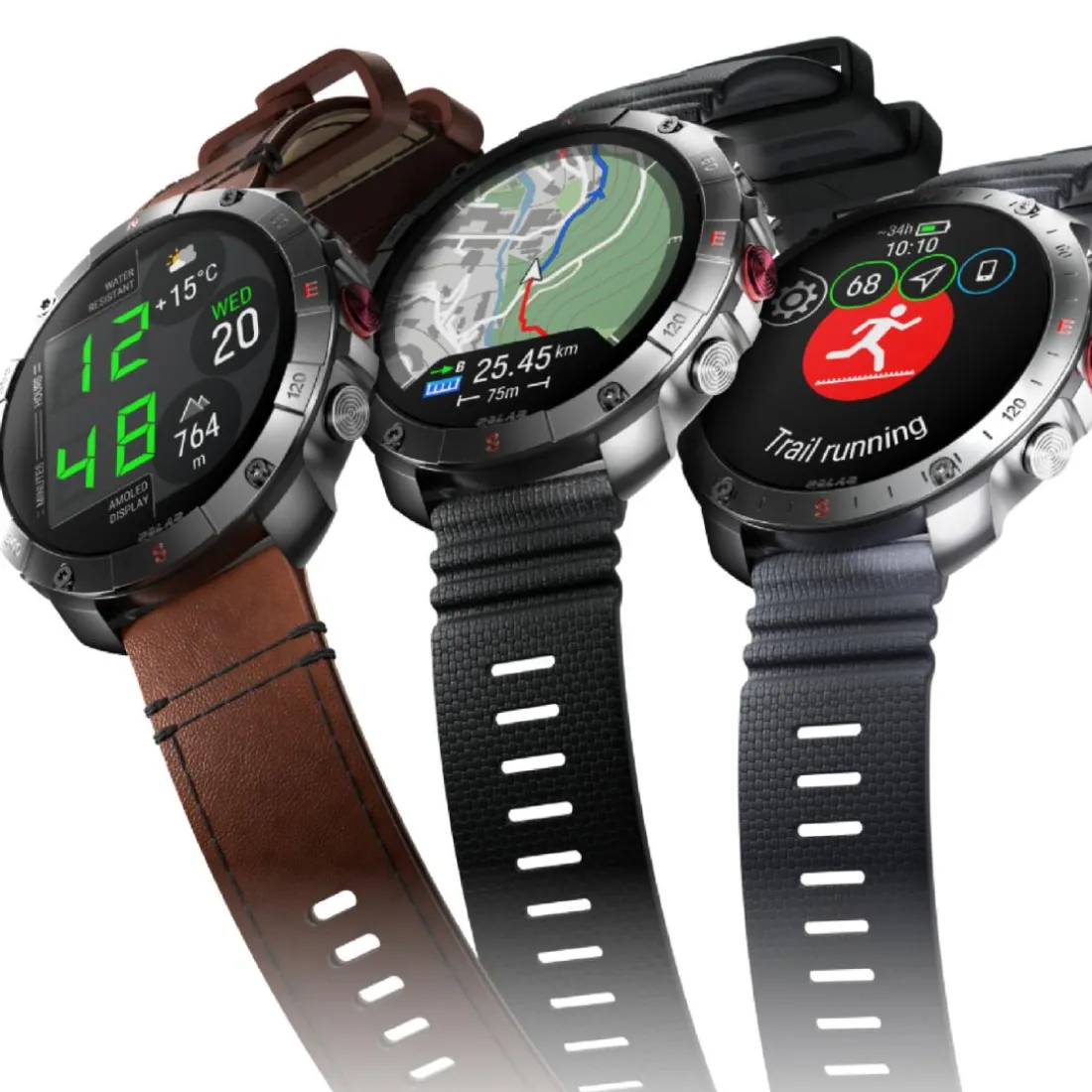 Montre Connectée Mixte 900110286 - POLAR Grit X2 Pro Black S-L + H10