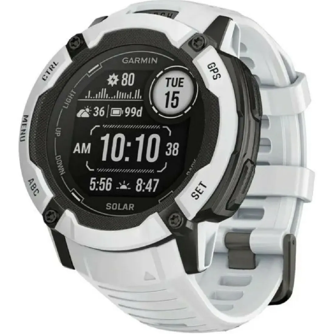 Montre connectée Mixte 010-02805-00 blanc Garmin - Instinct 2X Solar