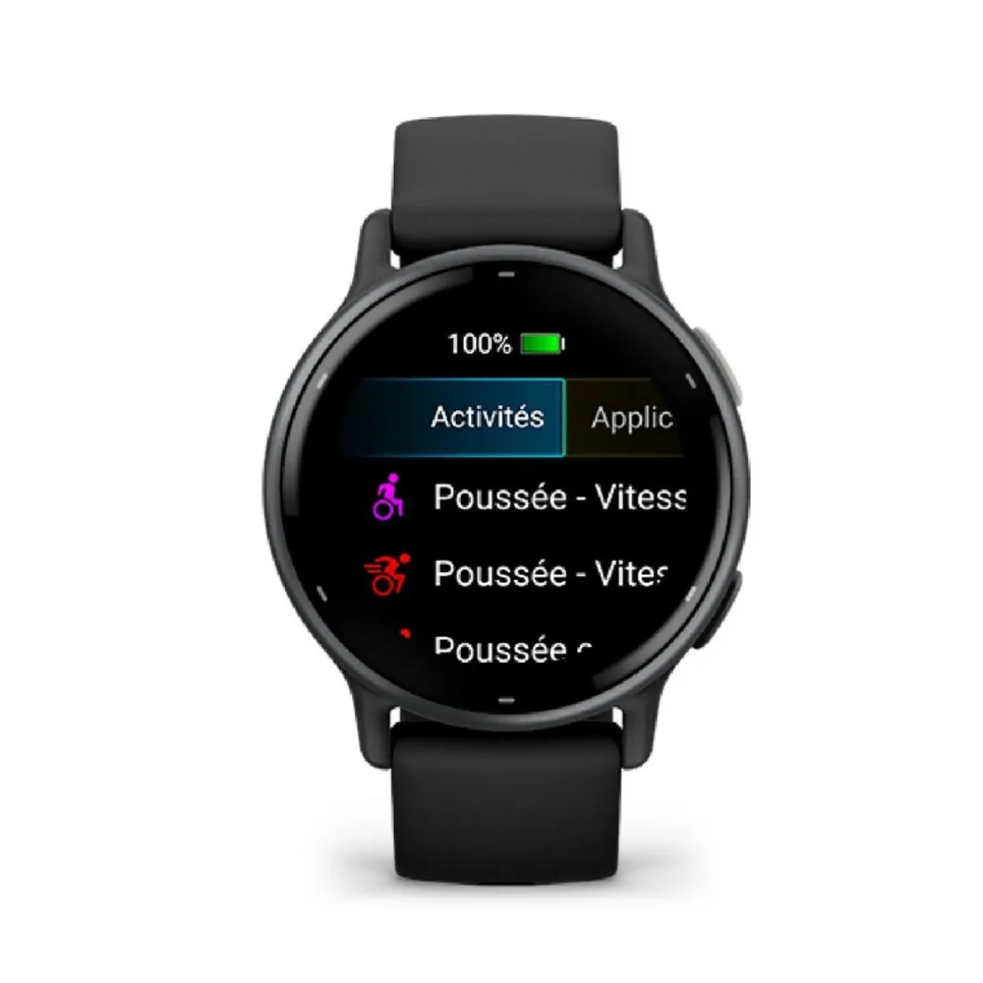 Montre connectée Mixte Garmin VÍVOACTIVE® 5 Lunette aluminium Gray, boitier noir et bracelet silicone noir