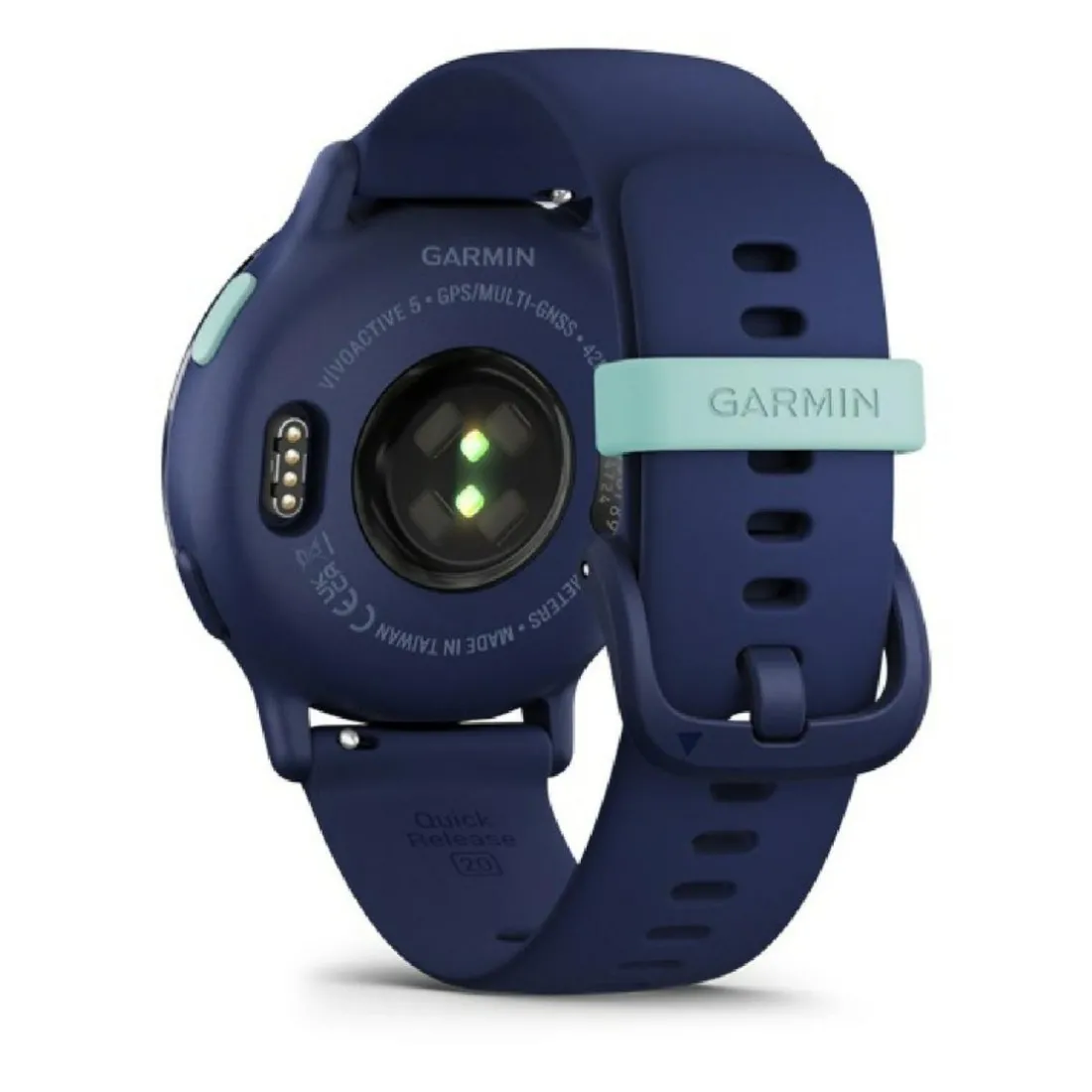 Montre connectée Mixte Garmin VÍVOACTIVE® 5 Lunette aluminium Metallic Blue, boitier bleu et bracelet silicone bleu