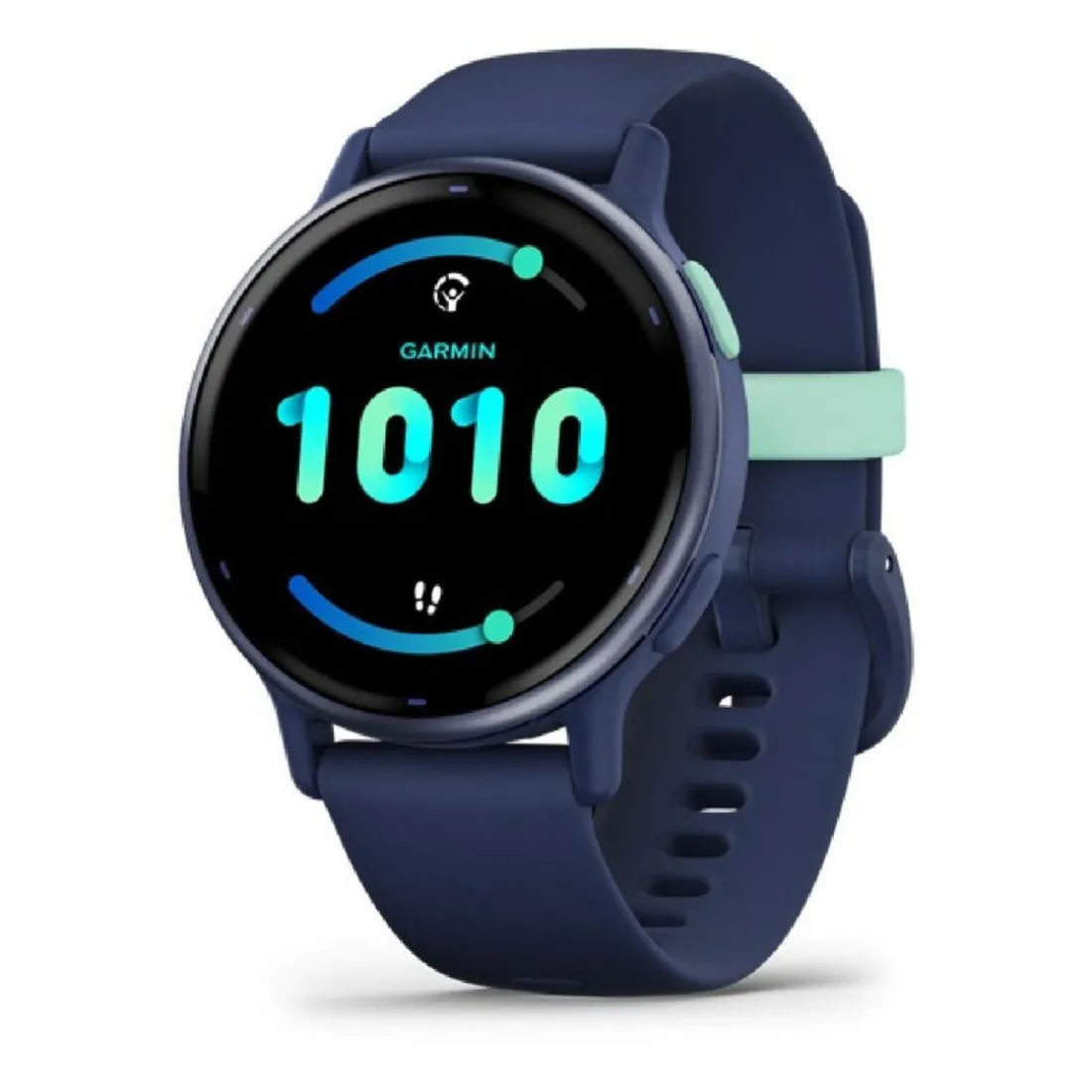 Montre connectée Mixte Garmin VÍVOACTIVE® 5 Lunette aluminium Metallic Blue, boitier bleu et bracelet silicone bleu