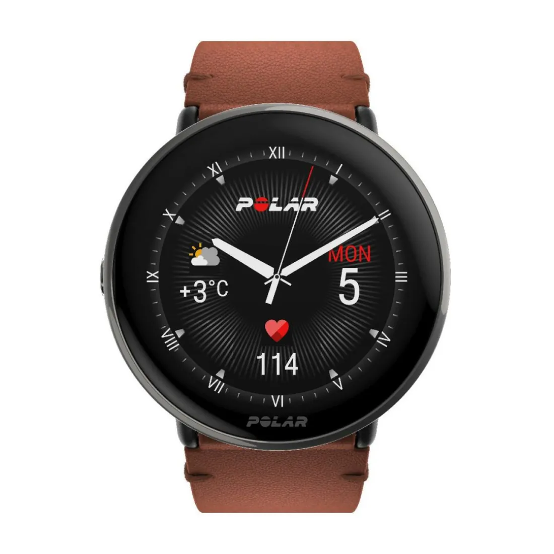 Montre connectée Mixte Polar Ignite 3 Titanium Cuir Marron M/L