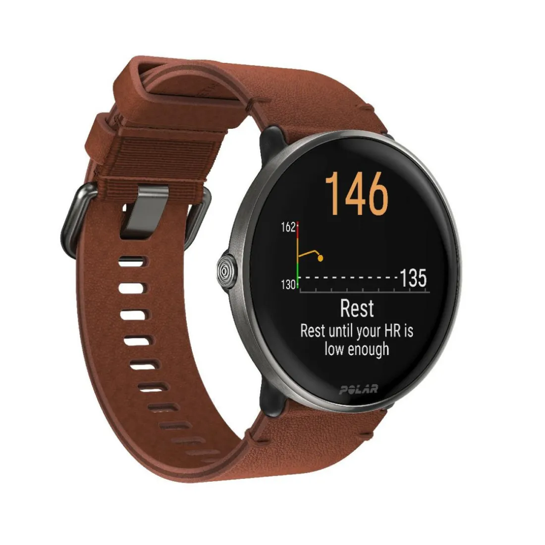 Montre connectée Mixte Polar Ignite 3 Titanium Cuir Marron M/L