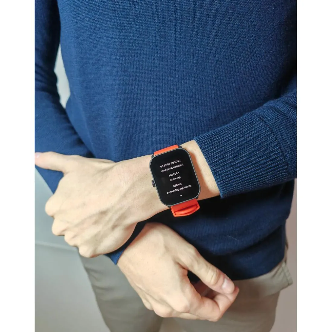 Montre connectée Mixte Smarty Super Amoled - SW070B Bracelet Silicone Orange