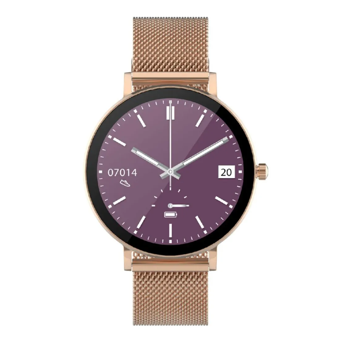 Montre connectée Mixte Smarty Super Slim Amoled - SW079A Bracelet Acier Doré rose