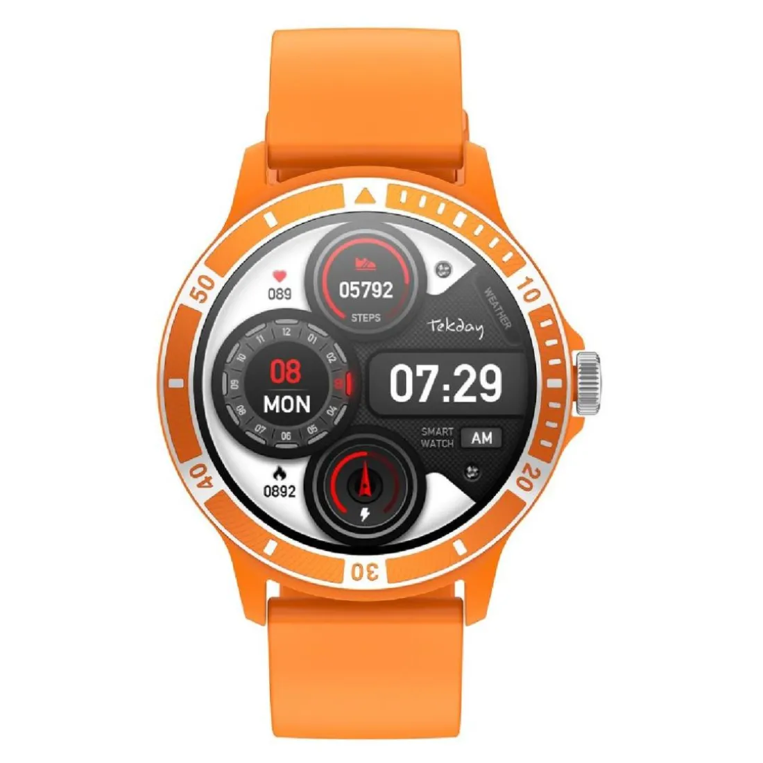 Montre connectée Mixte Tekday Tekday Connect Sport - 656528 Bracelet Silicone Orange