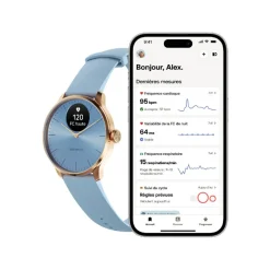 Montre de Santé Connecté Femme Withings Scanwatch Light - Wsw L Roblu Bracelet Caoutchouc Bleu