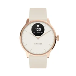 Montre de Santé Connecté Femme Withings Scanwatch Light - Wsw L Rowhi Bracelet Caoutchouc Blanc